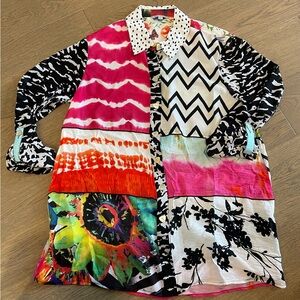 JOHN MARK Vibrant Mixed Print Blouse